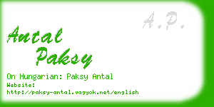 antal paksy business card